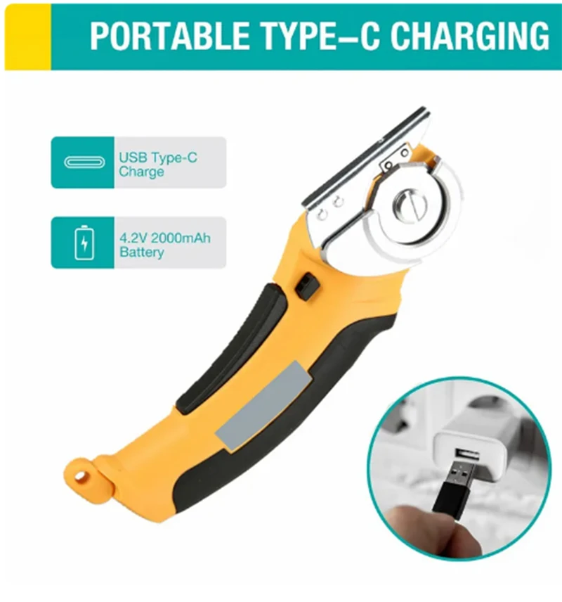 YTGEE 2023 Cutting Tool Double Cutter Fabric Cutting Cordless Electric Scissors  for Leather Cloth Carpet Cardboard
