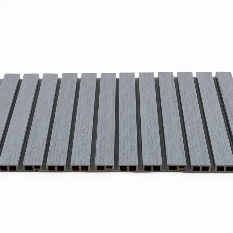 Waterproof Co-Extrusion Outdoor WPC Wall Panel Wood Composite Hollow Fluted Facade Cladding Boards House Decor Exterior Boards