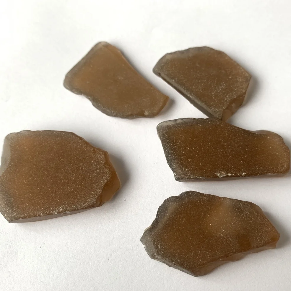 Crystal tumbled  frosted sea glass piece for landscaping