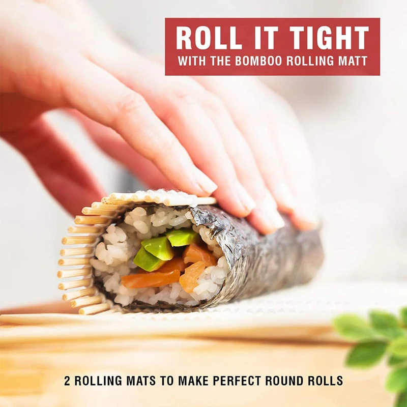  Amazon Hot Sale DIY 10 pcs Seaweed Rice Roll Tool Sushi Making Kit Bamboo Maker Equipment