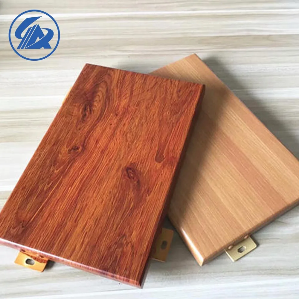 AIYIA Wooden Grain Single curved Alloy 3003 PE/PDVF Aluminum Veneer for Curtain Wall