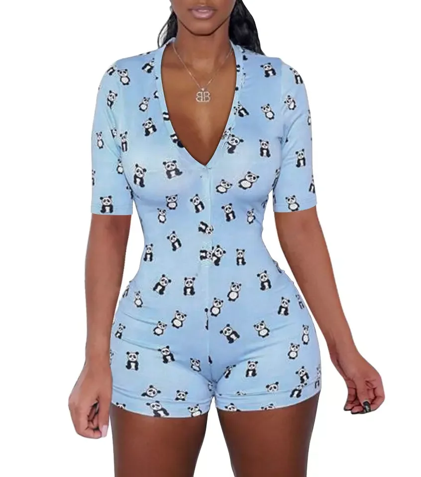 Sexy Women Pijamas Plus Size Sleepwear Pyjamas Nightwear Jumpsuit Pajamas For Adults Short Romper Bodycon