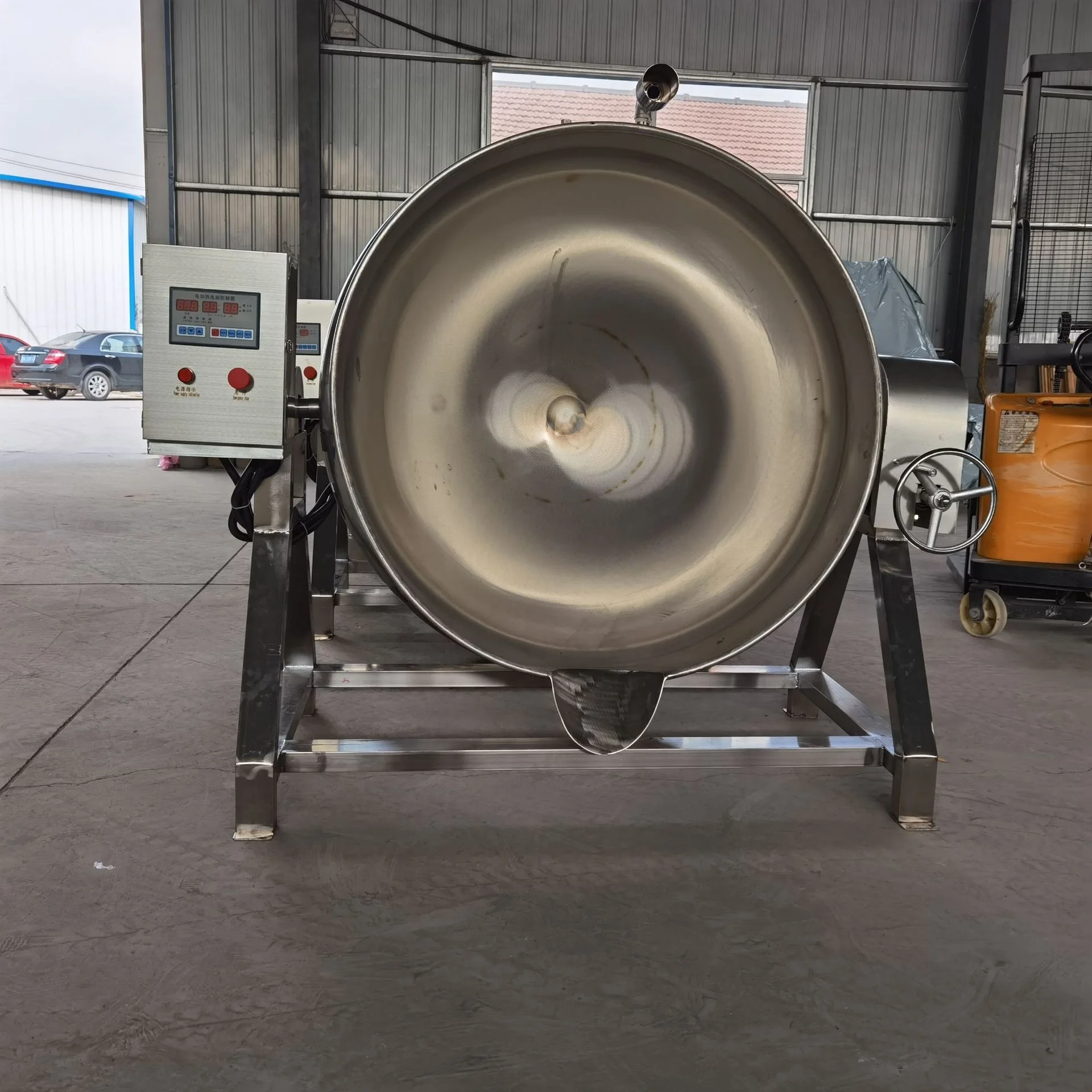 Stainless Steel 304 Steam-Jacked Kettle Boilers Jacketed Boiling Pan Tilting Cooking Pot