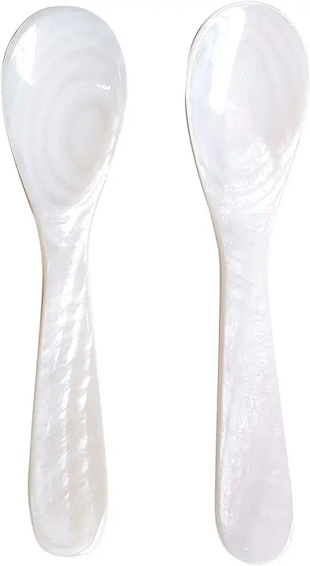 custom laser logo Natural mother of pearl shell caviar spoon