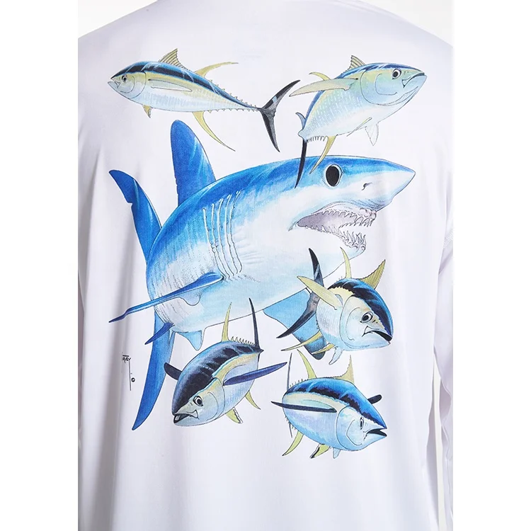 Мужская футболка с длинным рукавом на открытом воздухе сублимации футболка на заказ для рыбалки, футболка