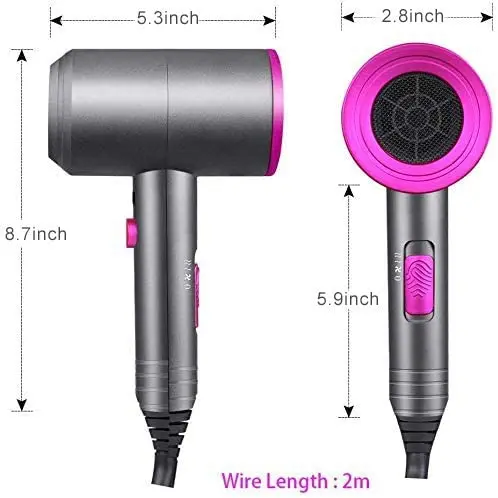 Ionic Hair Dryer Professional Blow Dryer (with Powerful AC Motor) Negative Ion Technolog for Home Salon Travel Pregnant Kids