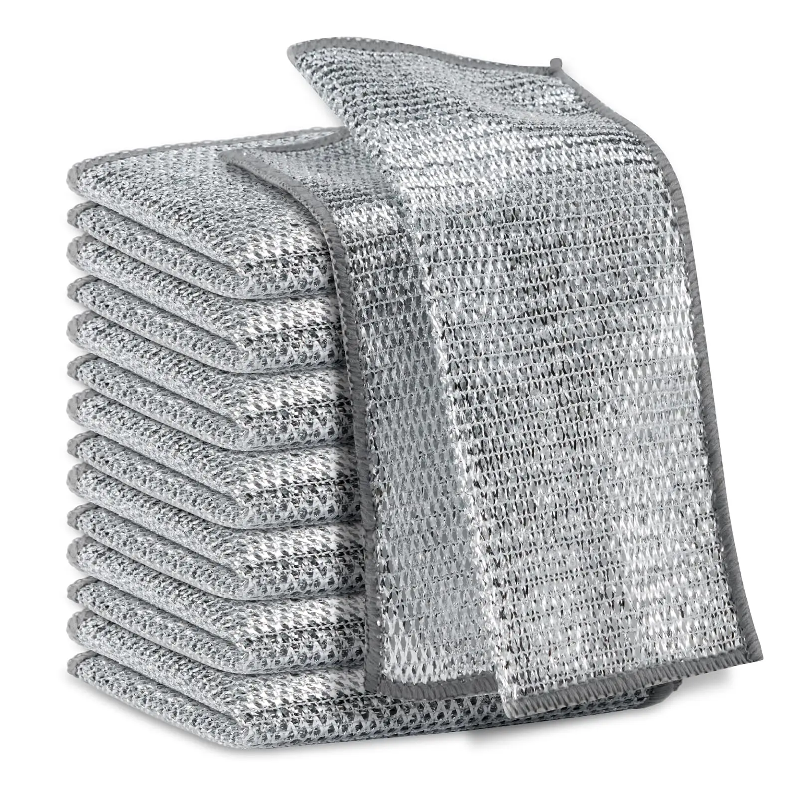 Multipurpose Custom Logo Wire Dishwashing Rag Non-Scratch Wire Scrubbers Dishcloth Kitchen Towel Cleaning Cloths For Wet And Dry