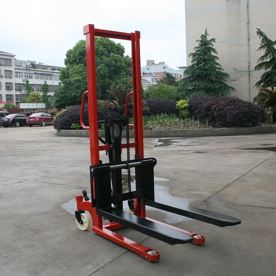 
1000kg 3000mm Manual Stacker Walkie Stacker Forklift Hand Stacker Adjustable Forks Type C Steel 