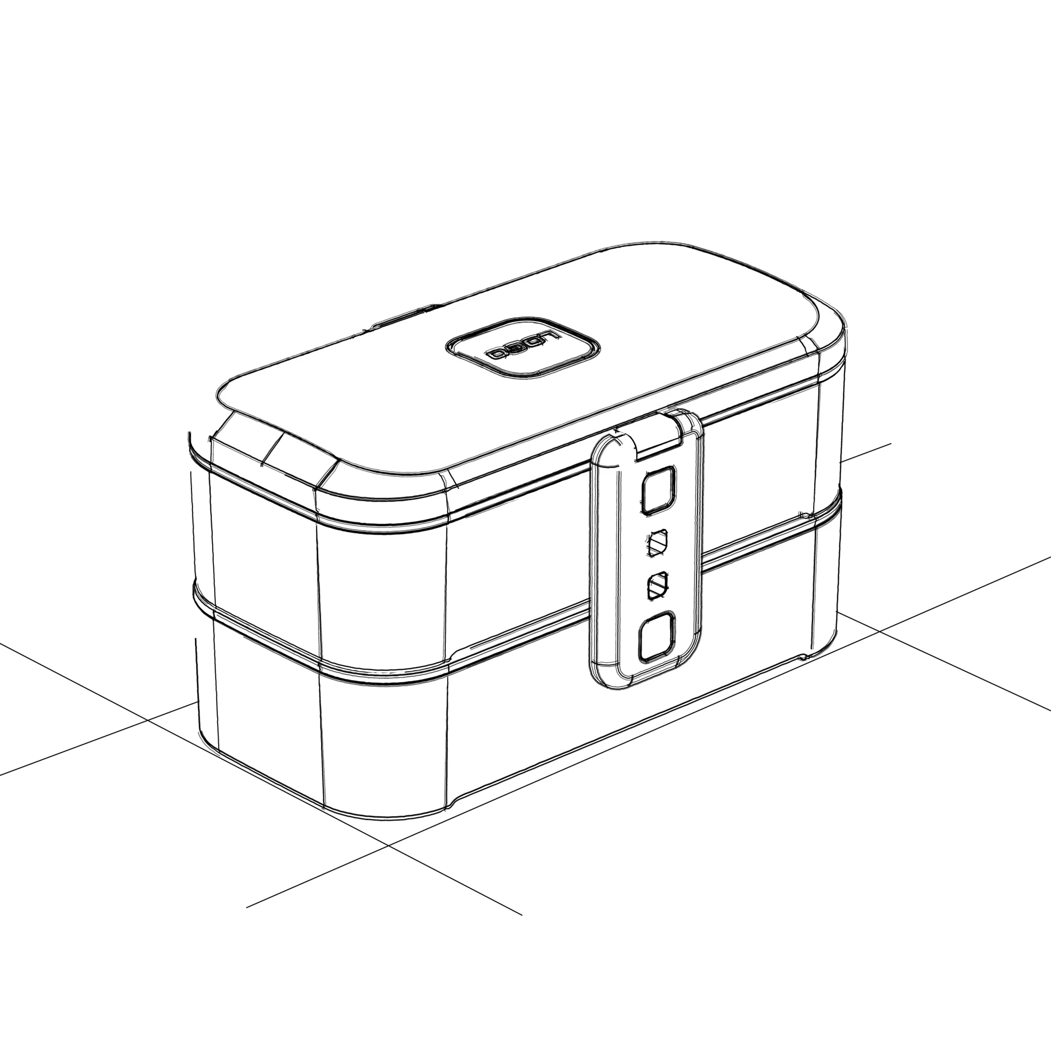 Industrial design one-stop service Injection molding products bento box lunch belt compartment container food grade plastic