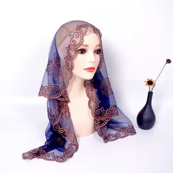 Wholesale Fashion Embroidery Voile Lace Veil Muslin Scarf Women Hijab for Head Covering