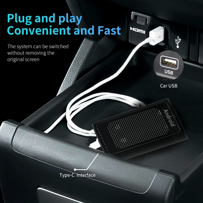 Original Car Wired Carplay to Android Eight Core Car GPS 4+64G USB Car Module AI BOX