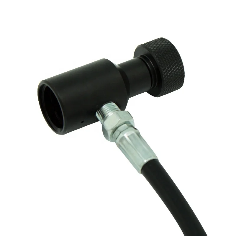 Dual Valve Paintball Co2 Soda Cylinder Connect Big Co2 Tank Refill Station Filling Gas High Pressure Tube Hose