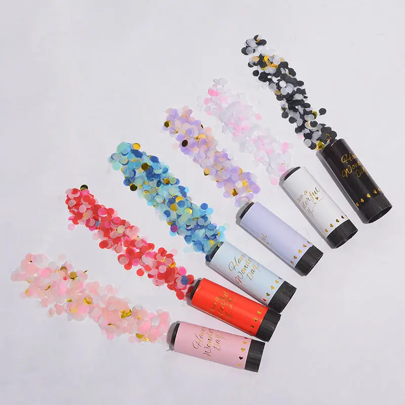 Wholesale Amazon hot selling wedding party supplies birthday celebrate popper colorful rose gold confetti cannon party poppers