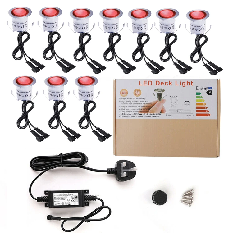 10 шт. IP67 Светодиодные палубные светильники 12 в низкое напряжение для сада двора ступенек лестницы патио напольные декоративные 0 6 Вт