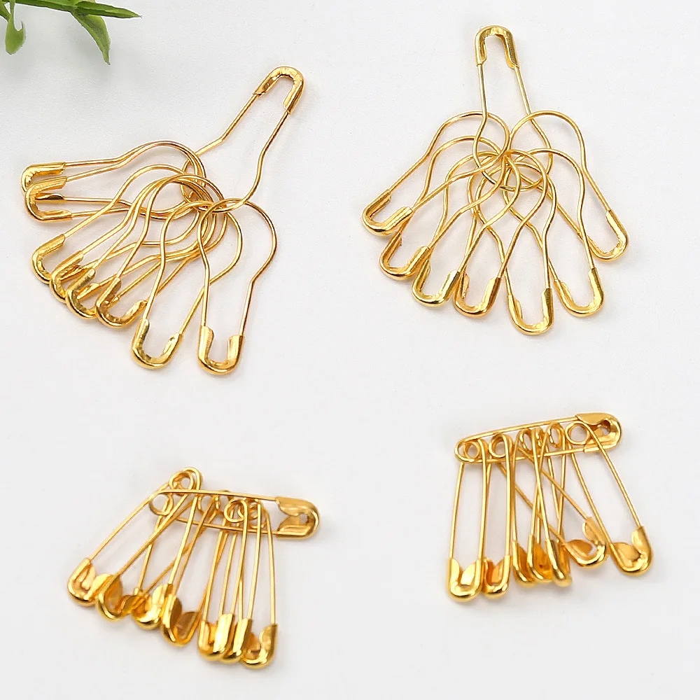 100pcs Golden Safety Pins Clips  Gourd Pear Shape Diy Craft Gift Marker Garment Hang Tag Pin For Sewing Knitting