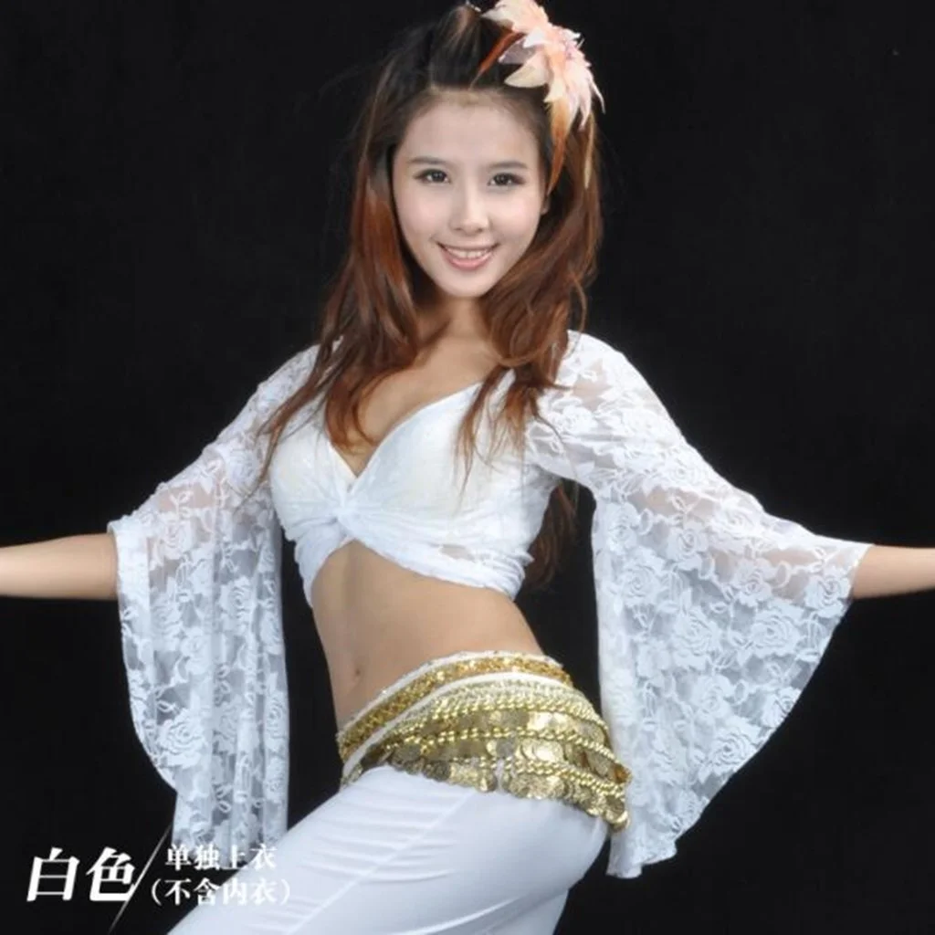Nayaking Belly Dance Lace Butterfly Top Festival Costumes Yoga Dancing Outfits Wear 13 Colors