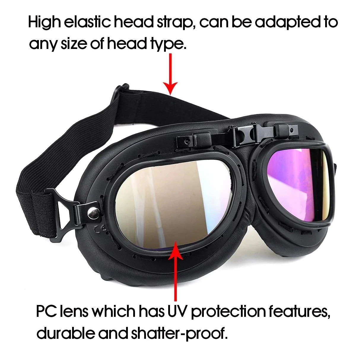 
Motorcycle Vintage Goggle Retro Eyewear Goggle Glasses Helmet Goggles Motrcross Scooter Bike Cycling Windproof 