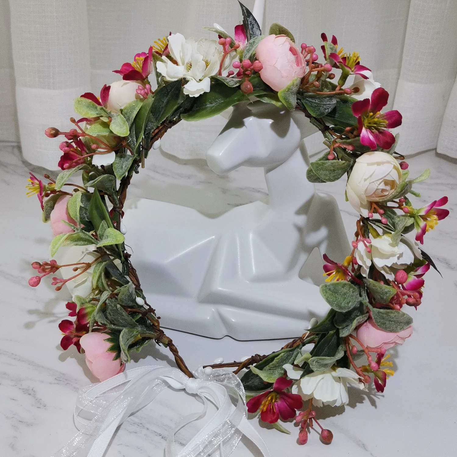 Flower Garland Hair Accessories Handmade Artificial Flower Headdress Girl Headband Corolla Taira Wholesale Floral Crown