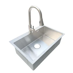 Kitchen Bowl Single Bowl Spromabove Counter Sformalain Brushed Kitchen Sink Carton Box Square Modern Kithcen 1 Piece Silver