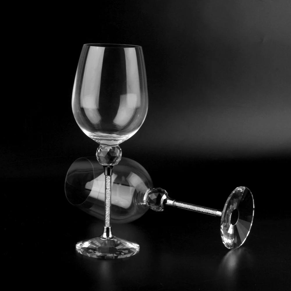 Итальянские бокалы для белого вина с длинным стеблем, 17,6 унций, прозрачный набор из 2 бокалов для красного и белого вина или свадебных торжеств