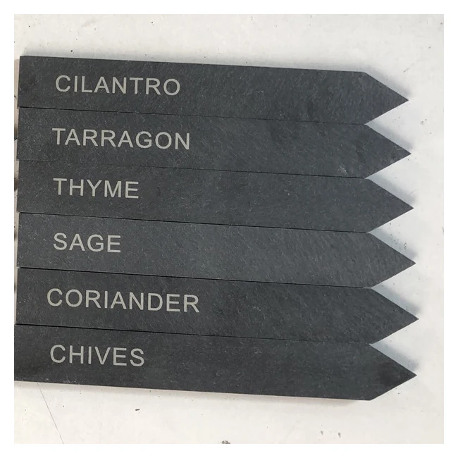 Natural Black Slate Laser Letter Flower Plant Labeling Tag with Writing Chalk