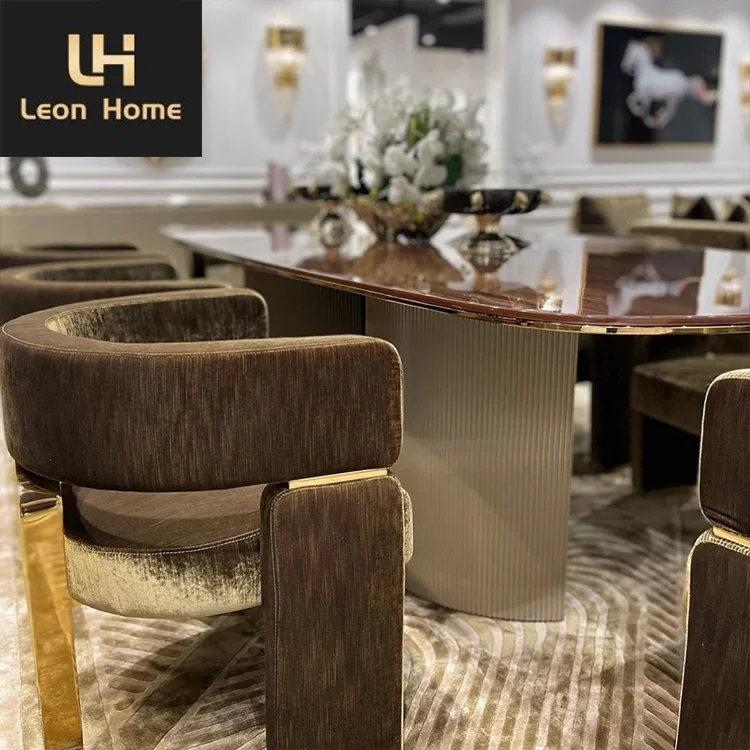 Manufacture Custom European New Design Simple Home Dining Room Luxury Italian Dining Tables Dining Table Sets