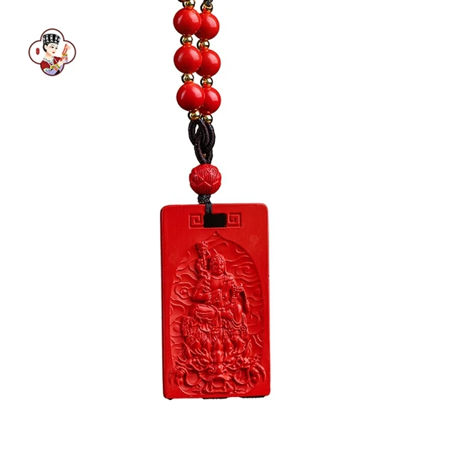 High Content Natural Fashion Jewelry Pendant Carved Buddha Statue Lucky Talisman  Red Ruby Necklace