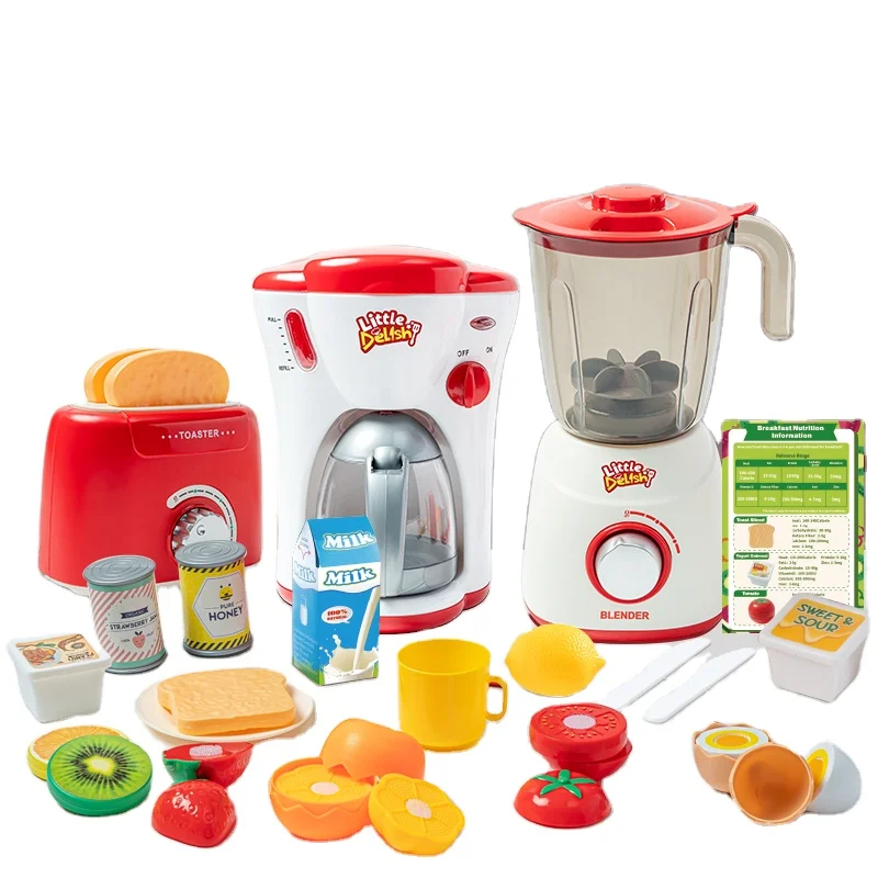 Wholes kitchen toys food pretend play toys coffee maker machine toaster cooking toy for children
