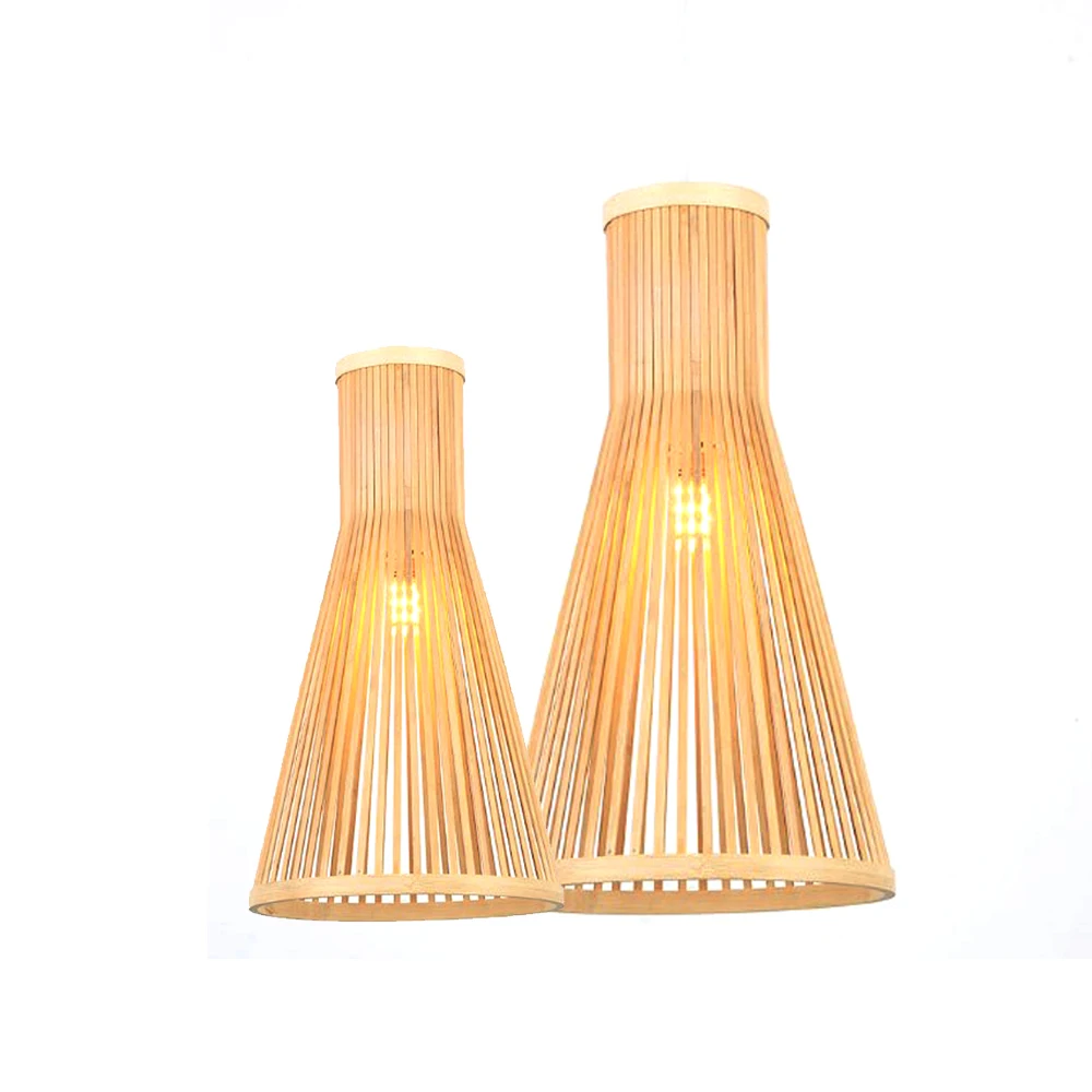 Handmade American Style LED Chandeliers Large Korean Crafts Rattan Lamp Bamboo Natural Woven Kitchen Pendant Light
