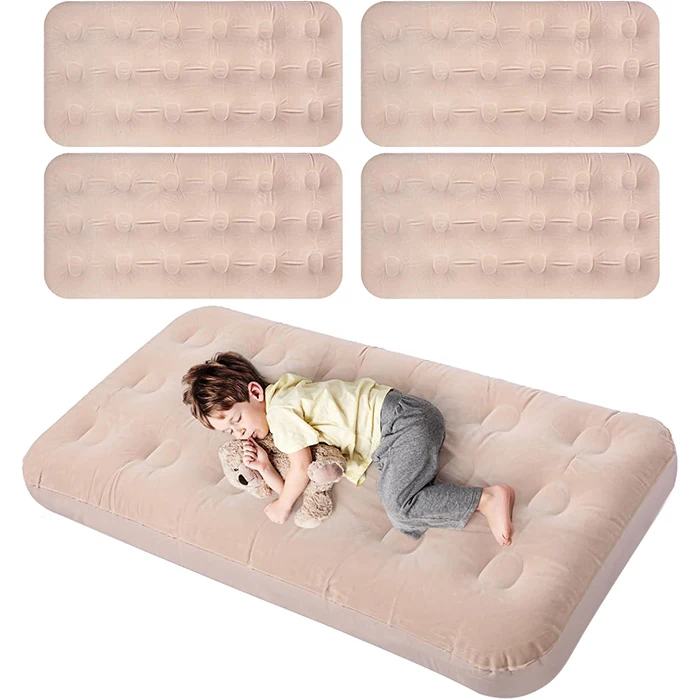 Cheap Full Size Camping Air Mattress With Built-In Pump Portable Flocked Inflatable Bed