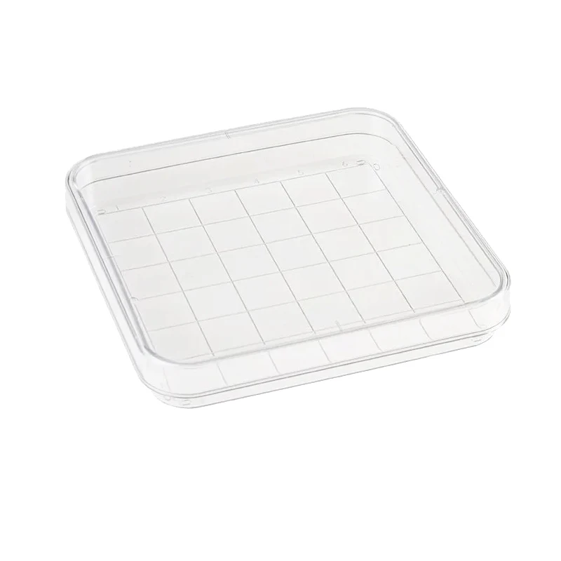 Laboratory 100mm 90mm 120mm sterile  square shape quartz plastic culture dish petri dish