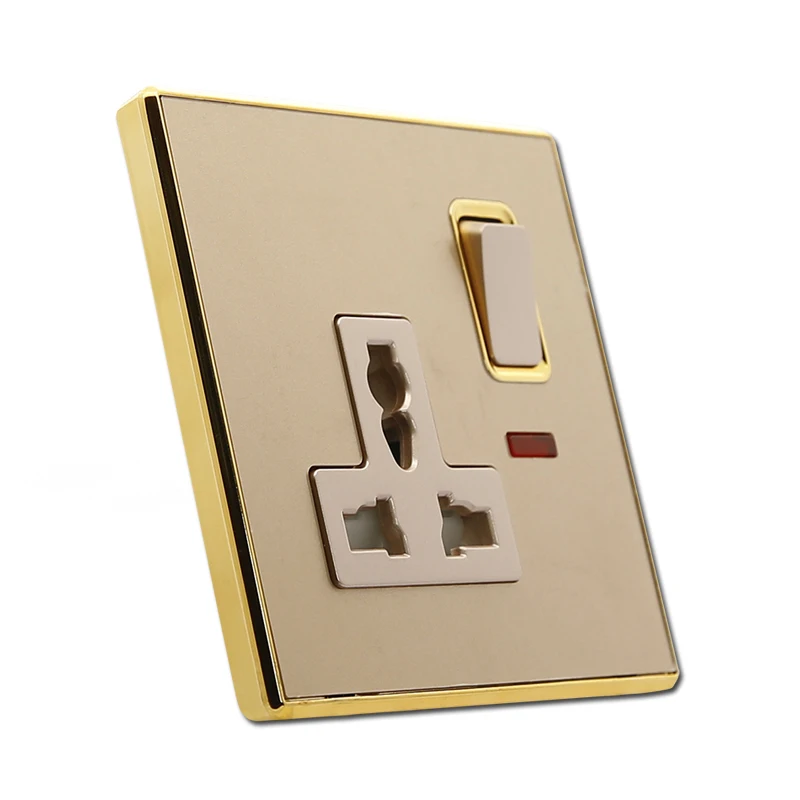 13A multi function socket with switch and neon electrical wall socket