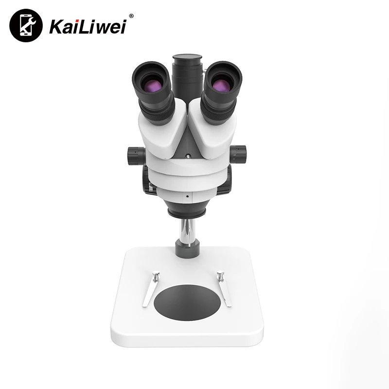 Kailiwei Optical 7X-45X Boom Stand Mobile Phone Trinocular Stereo zoom Microscope Electronic Repair Microscope low prices