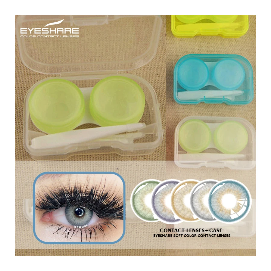 Eyeshare Contact Lenses Case Cleaner Color Contact Lens Custom Practical Contact Lens Case Manually Tweezers  Accessories