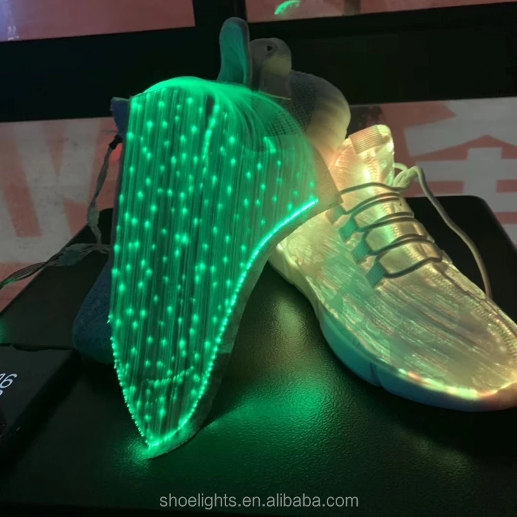 cheap shoes accessories charging Optical fiber colorful LED lighting shoes man women sneaker shoes
