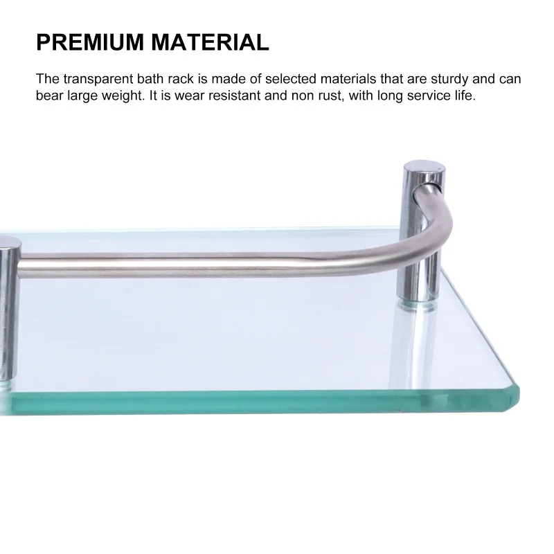 Direct factory single tier shower glass shelf bathroom corner shelf