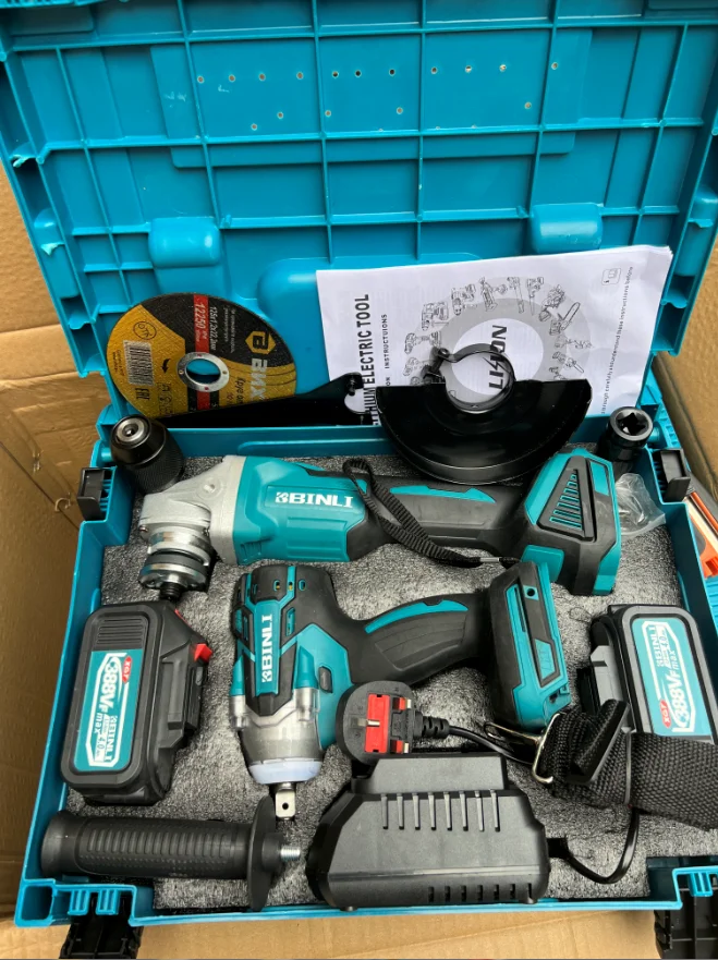 Cordless Brushless Wrench Angle Grinder Electric Hammer Drill Combination Power Multi Tool Kit Electric Tools