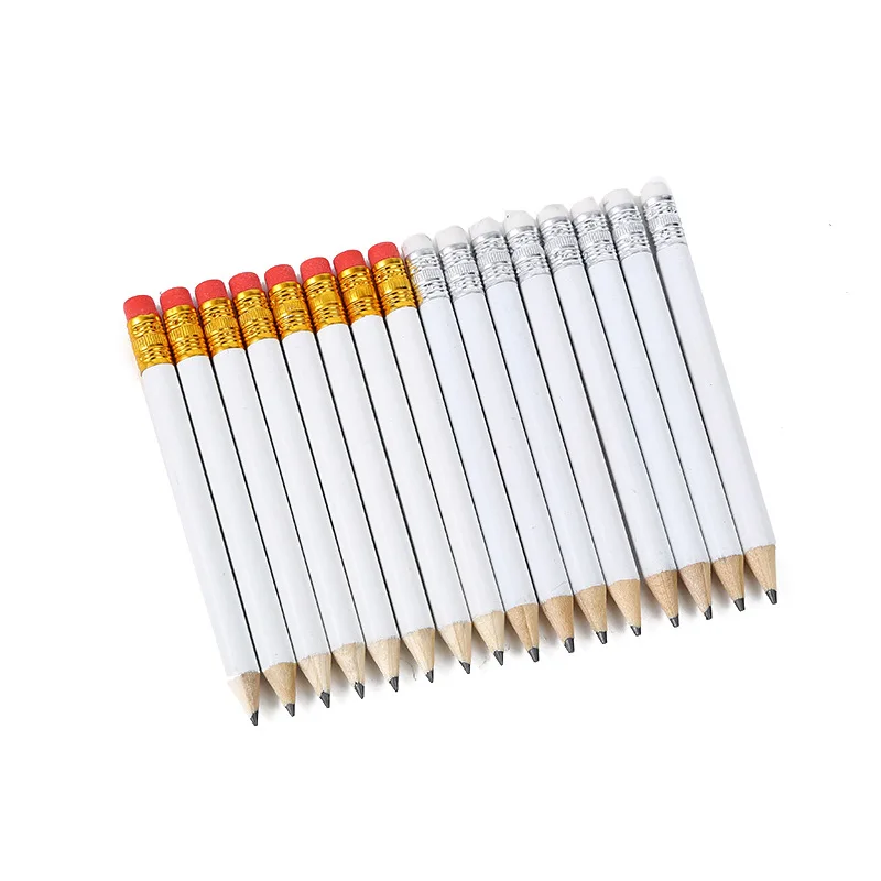Wholesale  Price 3.5 Inch  Custom Logo Colorful Wooden Golf White Pencil With Eraser