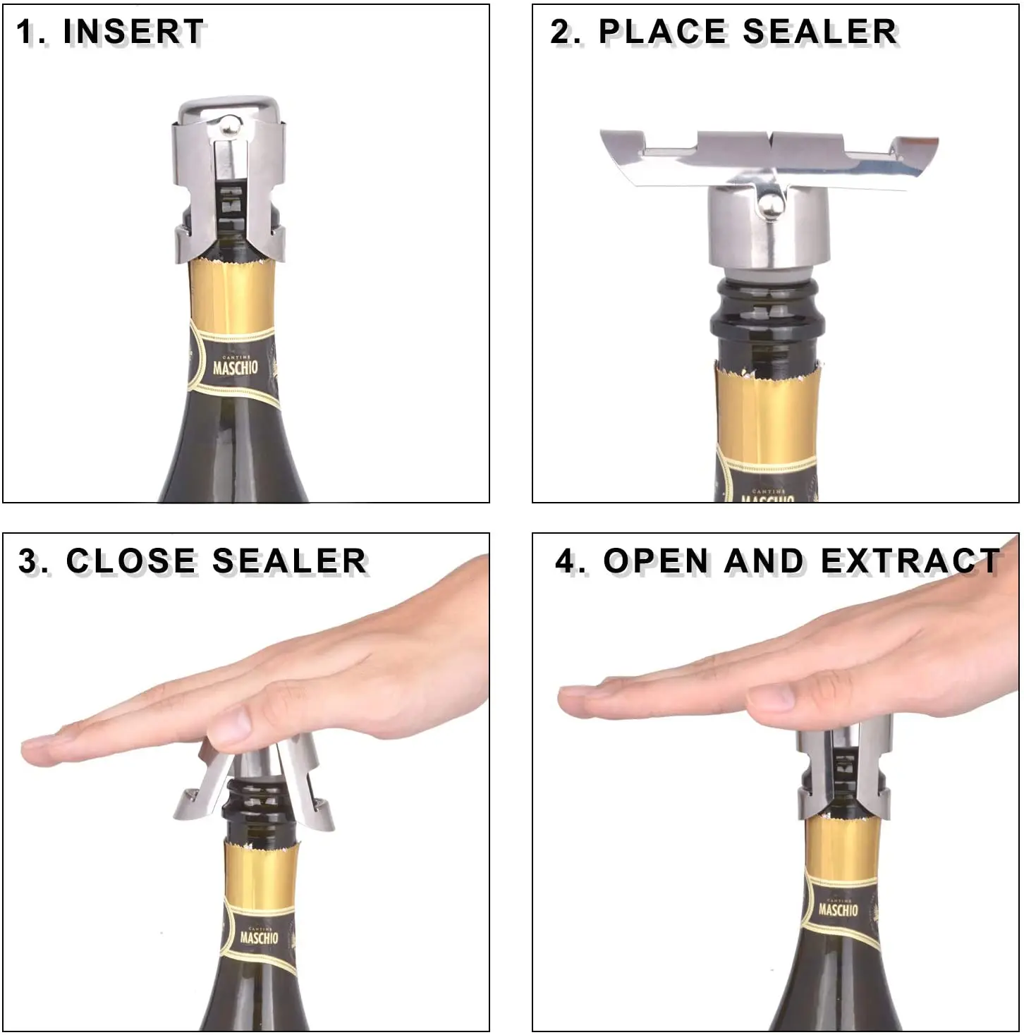 Champagne Bottle Cork Stopper Logo Metal Stainless Steel