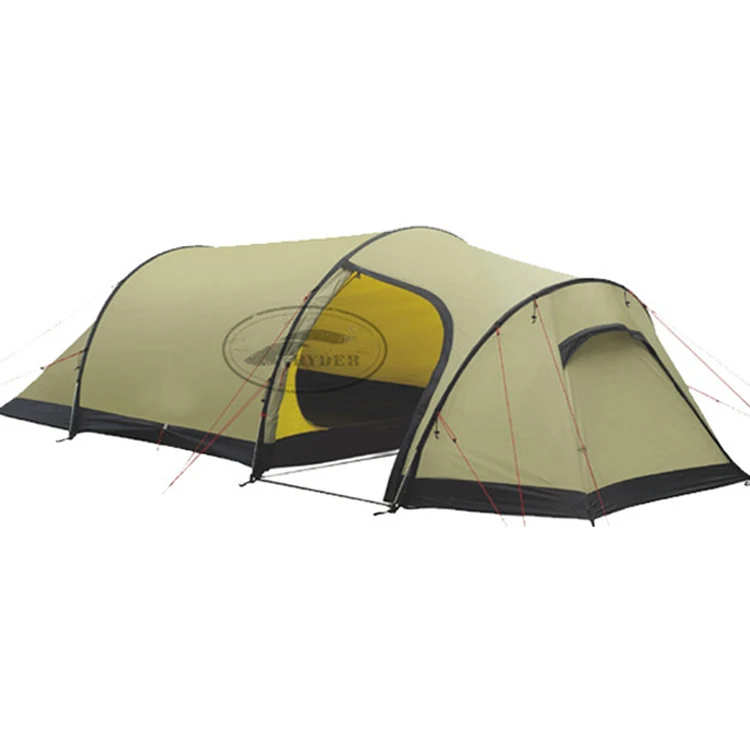 Custom Produced Bivouac 3 Person Two Layer Classic Waterproof Backpacking Tunnel Camping Tent Made of Recycled RPET Fabric