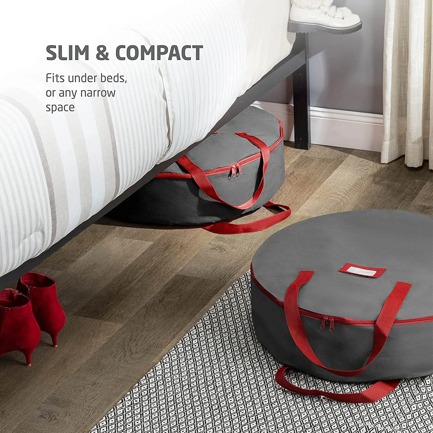 Круглая Водонепроницаемая Рождественская сумка из ткани Оксфорд, праздничный мешок для хранения Искусственных Рождественских венков, 30 дюймов, 600D