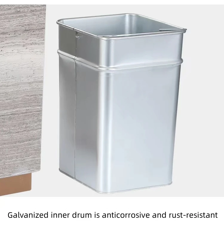 Hotel lobby trash can with ashtray marble stainless steel high-grade trash can
