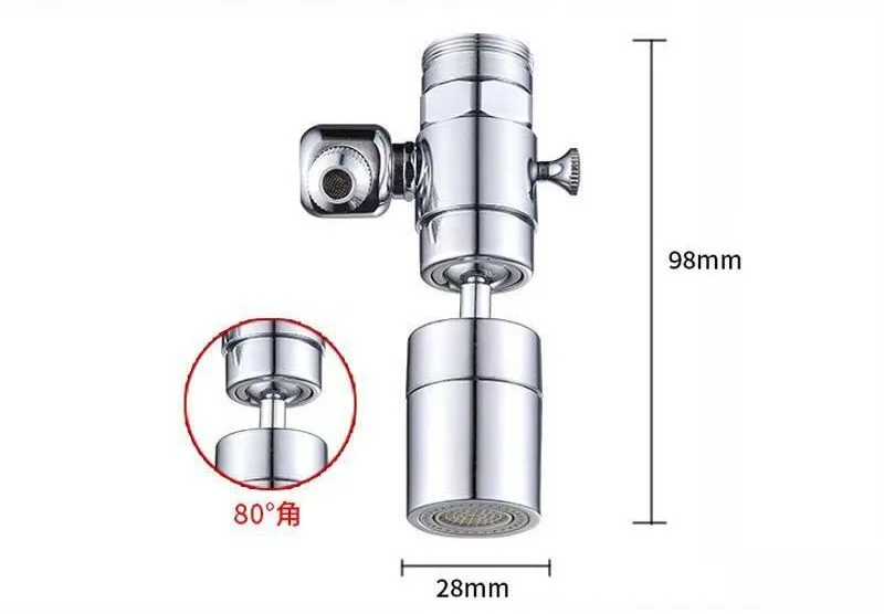 Faucet Aerator Solid Brass Face Washing 720-degree Swivel Eye Wash Station Faucet Mounted Splash Filter Aerators Sink Attachment