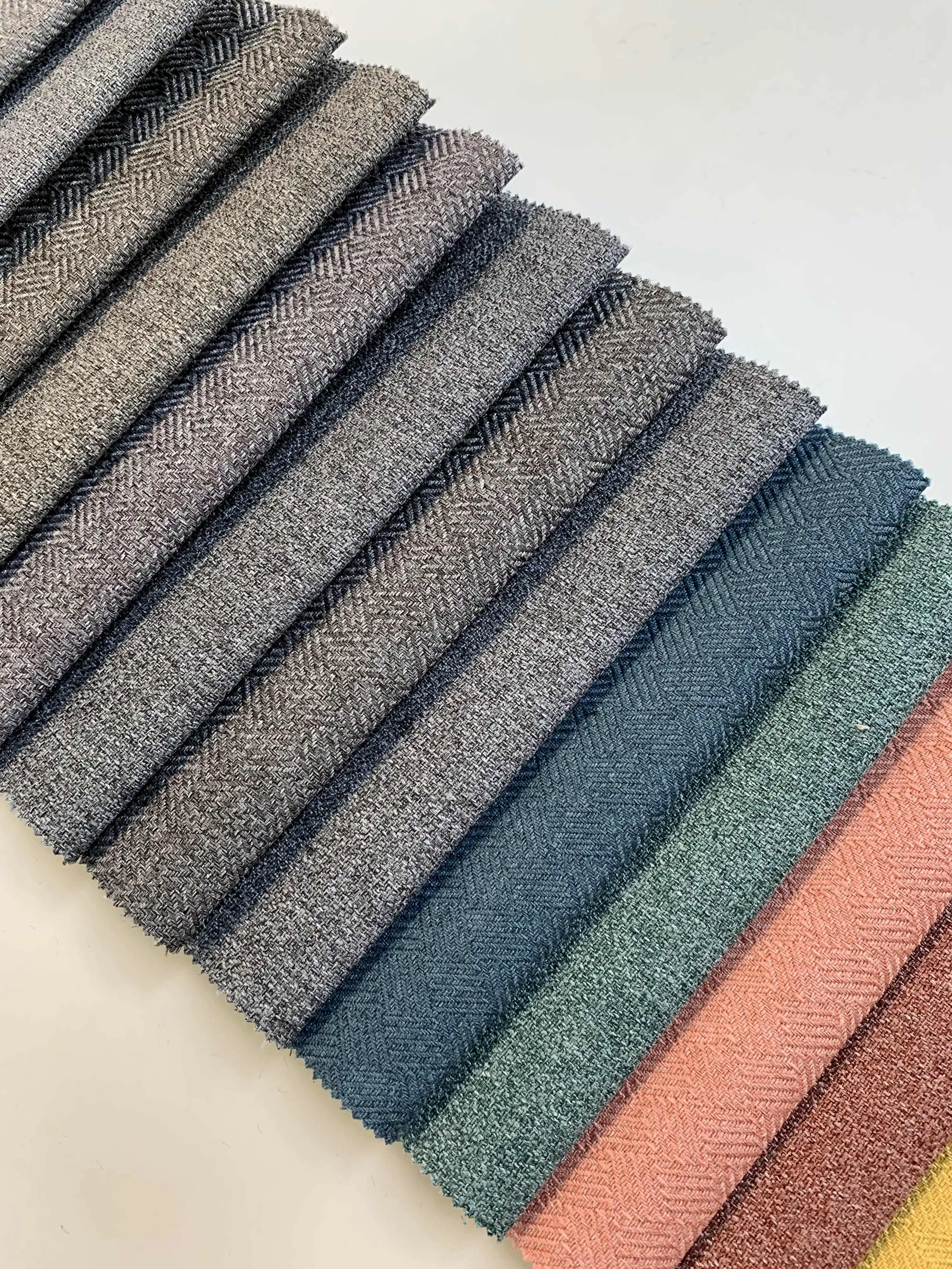 Furniture home textile 100% polyester fabrics upholstery linen look curtain fabric