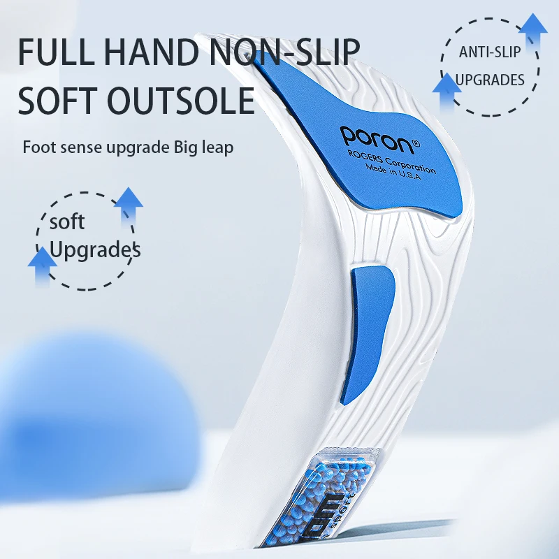 Wholesale full palm non slip insolation zoom air cushion PORON dual rebound damping sports insoles U cup heel MOQ 1 PAIR