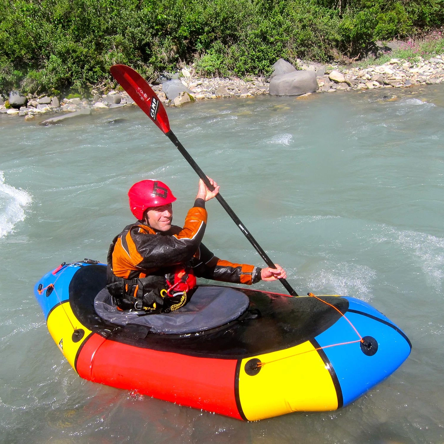 Customized top sale light weight TPU 1-Person inflatable packraft/ bike raft paddle kayak