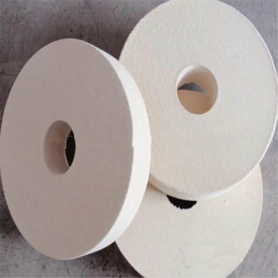 China Cloth Cotton Fiber Non Woven Wool Hard Felt Material Abrasive Grinding Buffing Polishing Wheel For Glass Pva Marble Stone