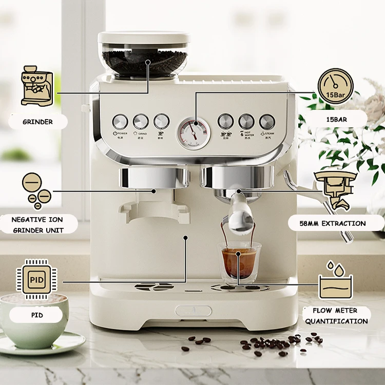 automatical coffee maker expresso machine ground coffee espresso machine with milk frother