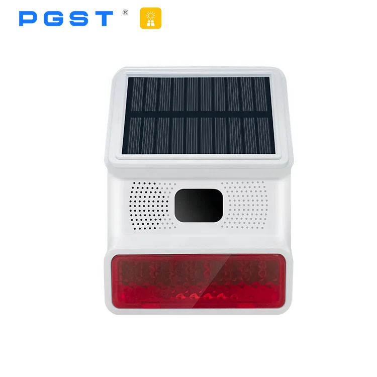 PGST Outdoor Alarm Host With DC Input Waterproof Security System Wireless Solar Strobe Siren for WiFi GSM Smart Home Alarm