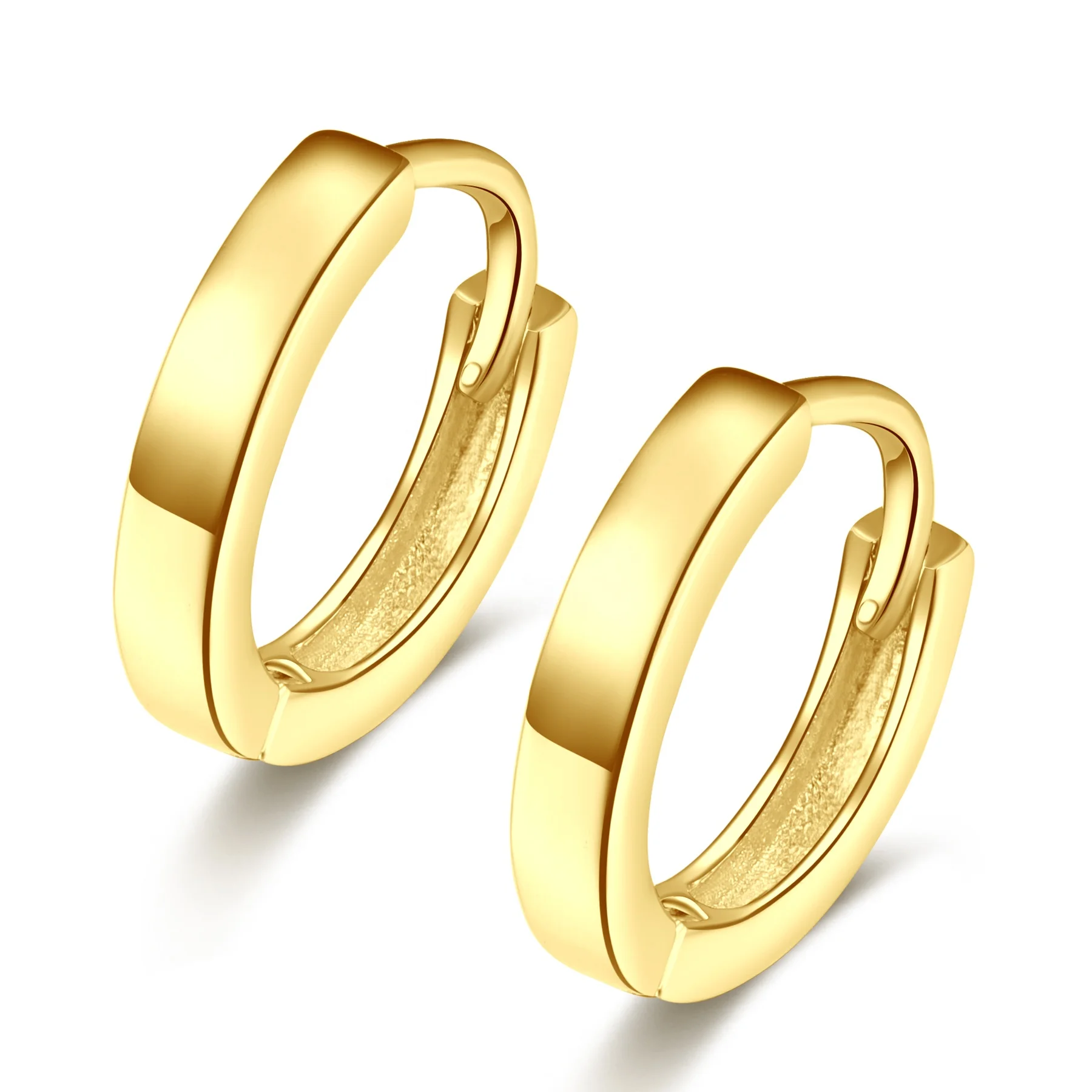 2020 Jewelry Earring Hoops plate 925 Sterling Silver for Women Gold Silver 8mm Wholesale Hoop Earring Fashionable Men Gift Party